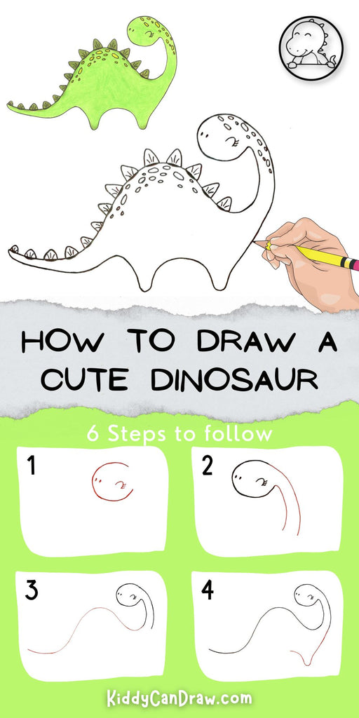 How to Draw a Cute Dinosaur