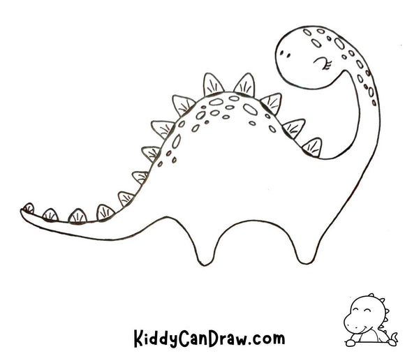 How to Draw a Cute Dinosaur final