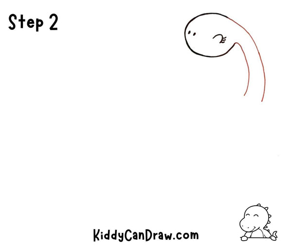 How to Draw a Cute Dinosaur step 2