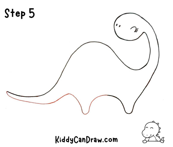 How to Draw a Cute Dinosaur step 5