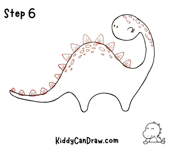 How to Draw a Cute Dinosaur step 6