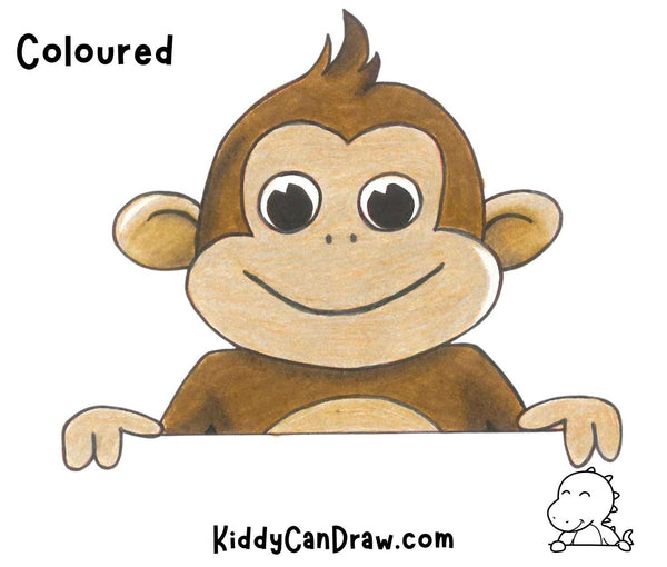 How to Draw a Cute Monkey Colored