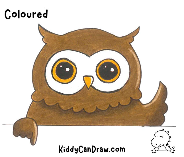 How to Draw a Cute Owl Colored