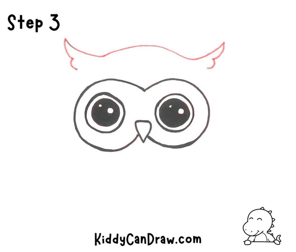 How to Draw a Cute Owl Step 3