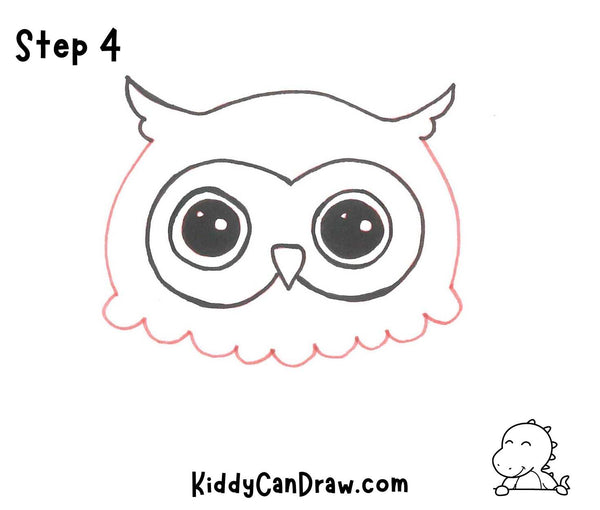 How to Draw a Cute Owl Step 4