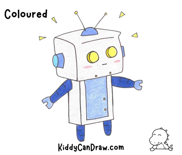 How to Draw a Robot Colored
