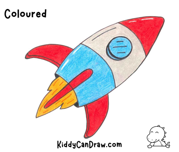 How to Draw a Rocket Colored