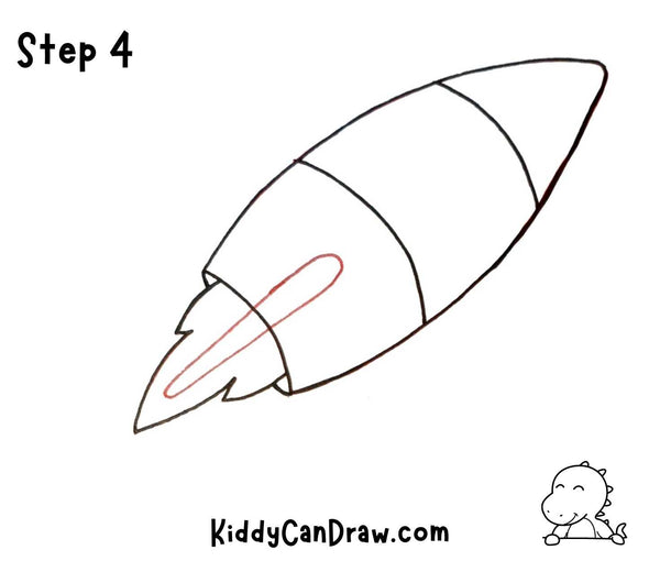 How to Draw a Rocket Step 4