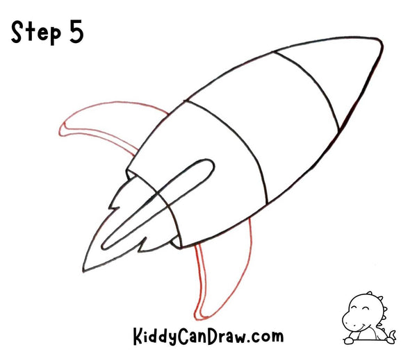 How to Draw a Rocket Step 5