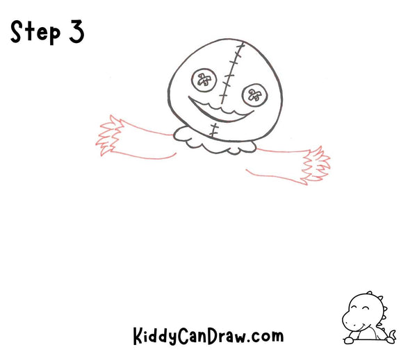 How To Draw a Scarecrow For Halloween Step 3