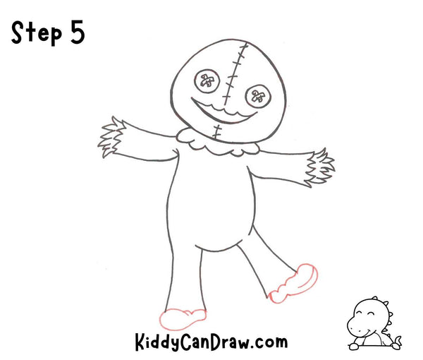 How To Draw a Scarecrow For Halloween Step 5