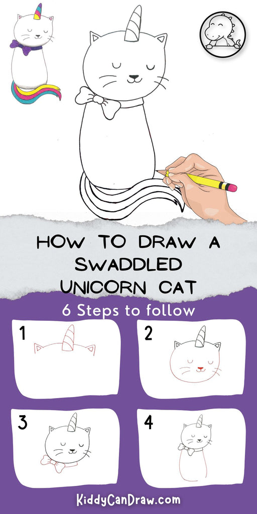 How to Draw a Swaddled Unicorn Cat 
