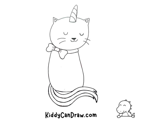 How to Draw a Swaddled Unicorn Cat Final
