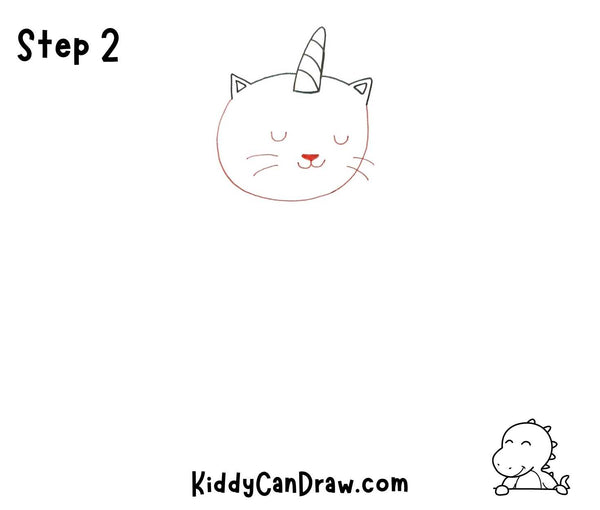 How to Draw a Swaddled Unicorn Cat Step 2