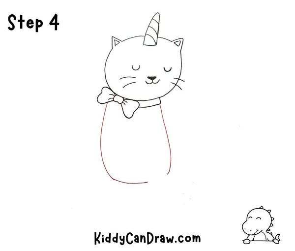 How to Draw a Swaddled Unicorn Cat Step 4