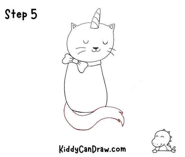 How to Draw a Swaddled Unicorn Cat Step 5