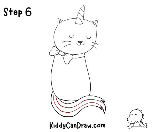 How to Draw a Swaddled Unicorn Cat Step 6