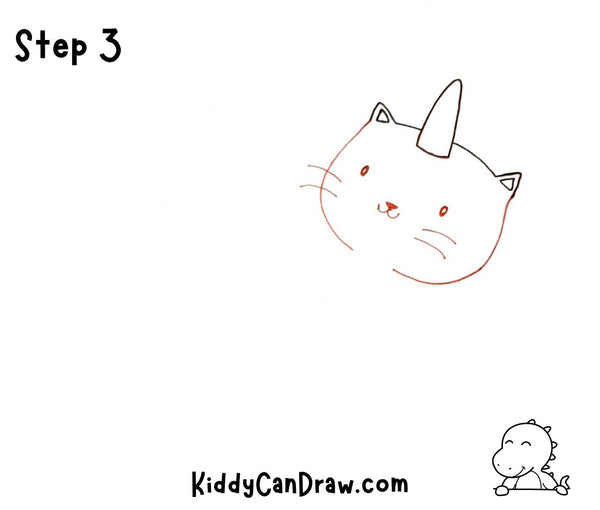 How to Draw a Playing Unicorn Cat Step 3