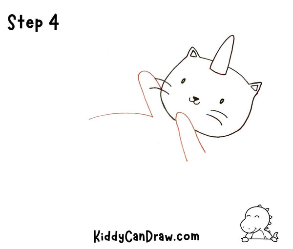 How to Draw a Playing Unicorn Cat Step 4