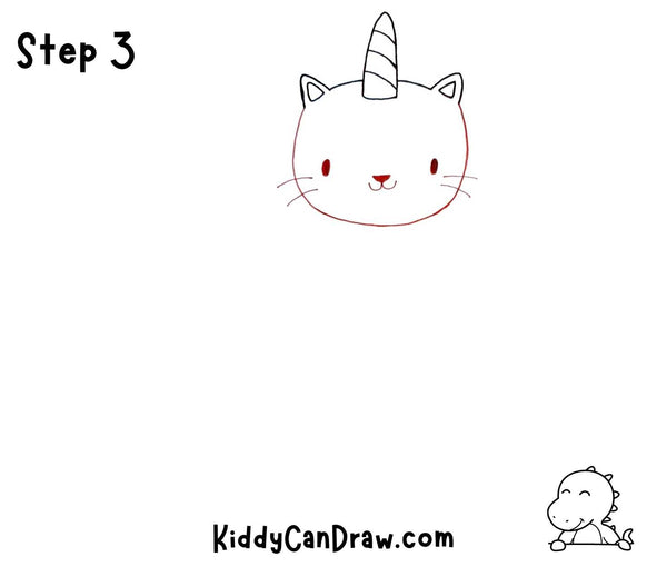 How to Draw a Unicorn Cat Yarn step 3