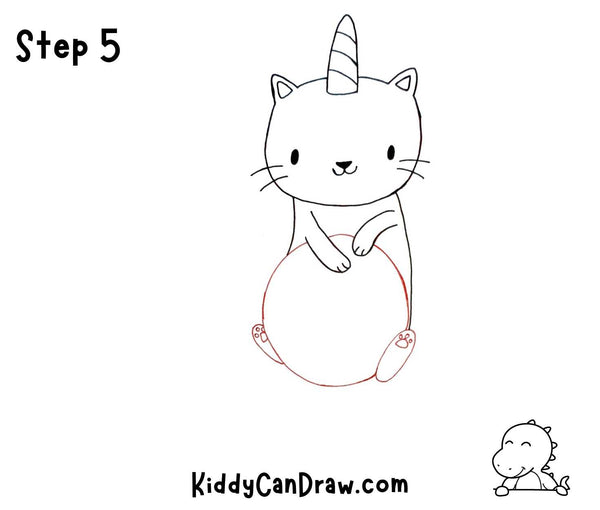 How to Draw a Unicorn Cat Yarn step 5
