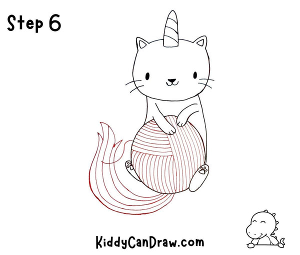 How to Draw a Unicorn Cat Yarn step 6