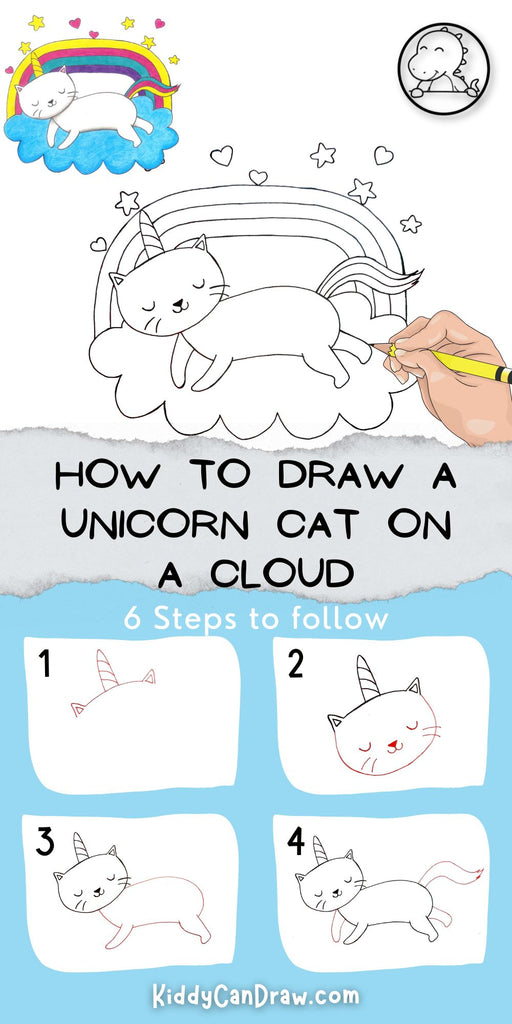 How to Draw a Unicorn Cat on a Cloud 