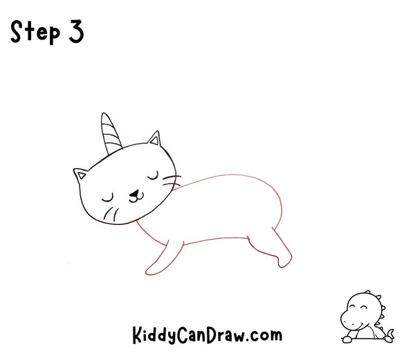 How to Draw a Unicorn Cat on a Cloud Step 3