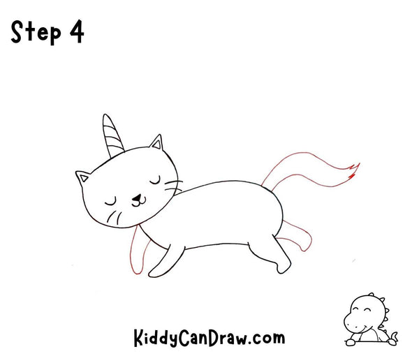 How to Draw a Unicorn Cat on a Cloud Step 4