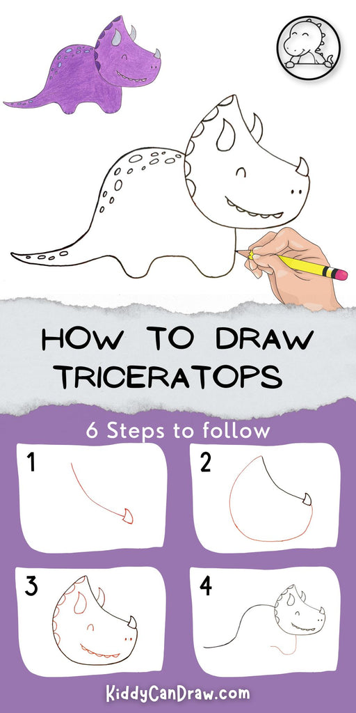 How to draw Triceratops 
