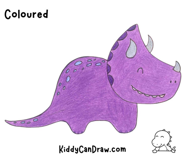 How to draw Triceratops Colored