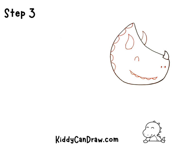 How to draw Triceratops Step 3