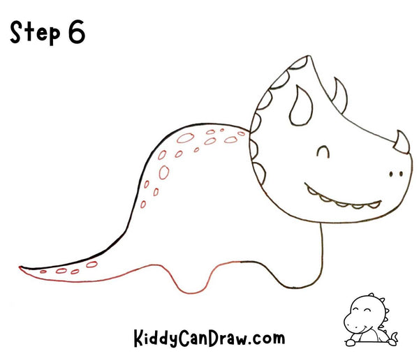 How to draw Triceratops Step 6