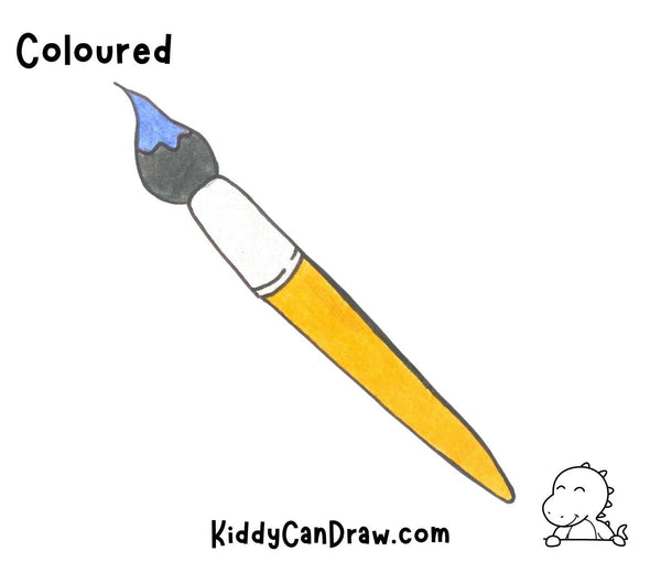 How to draw a Cartoon Paint Brush Colored
