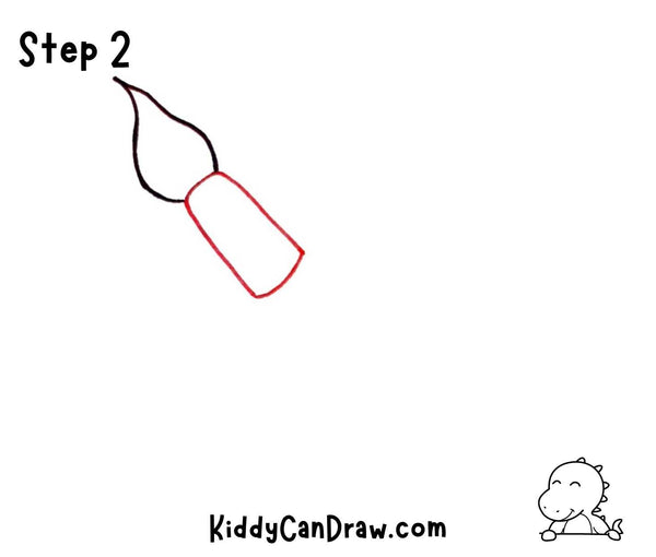 How to draw a Cartoon Paint Brush Step 2