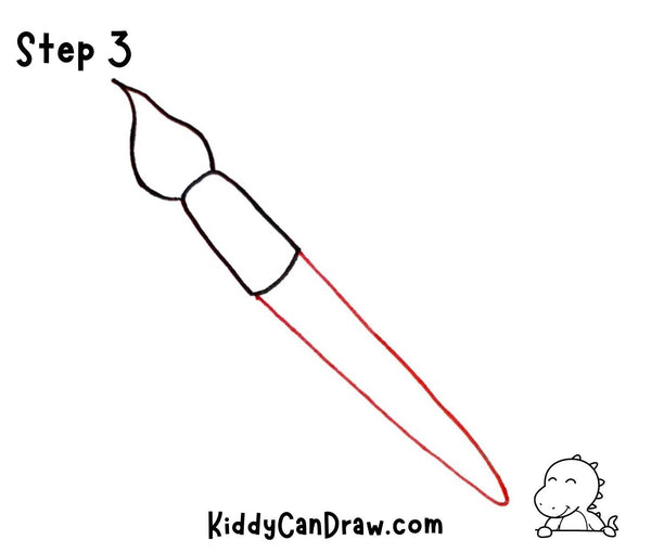 How to draw a Cartoon Paint Brush Step 3