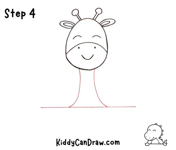How to draw a Cute Giraffe Step 4