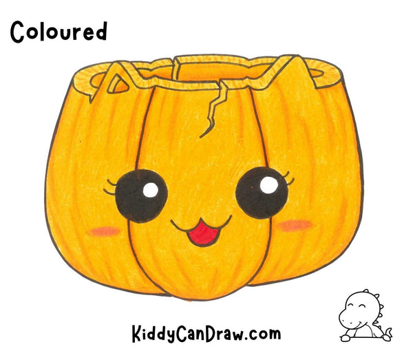How to draw a Cute Pumpkin Coloured