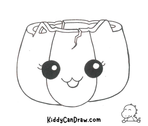 How to draw a Cute Pumpkin final