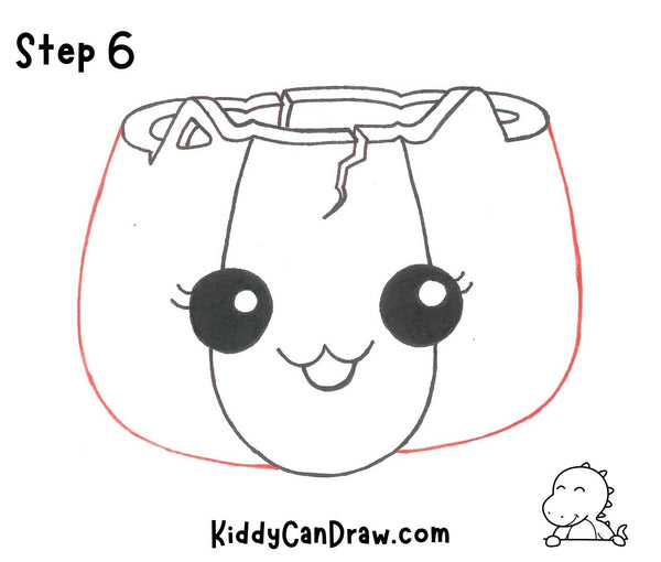 How to draw a Cute Pumpkin Step 6