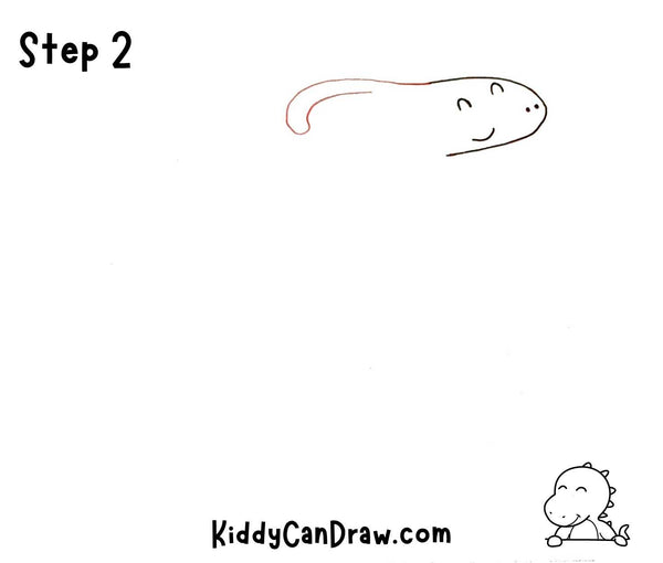 How to draw a Parasaurolophus Step 2