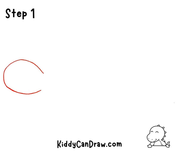 How to draw a Stegosaurus step 1