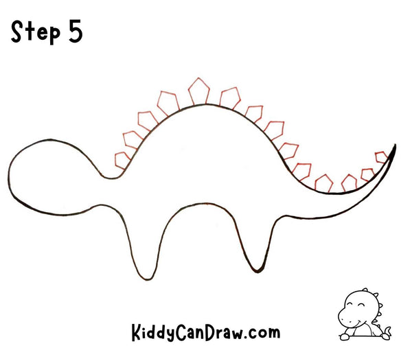 How to draw a Stegosaurus step 5