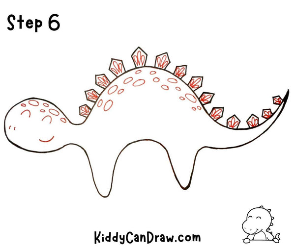 How to draw a Stegosaurus step 6