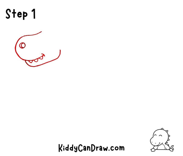 How to draw a T-Rex Step 1