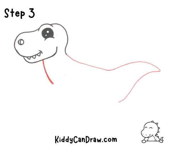 How to draw a T-Rex Step 3