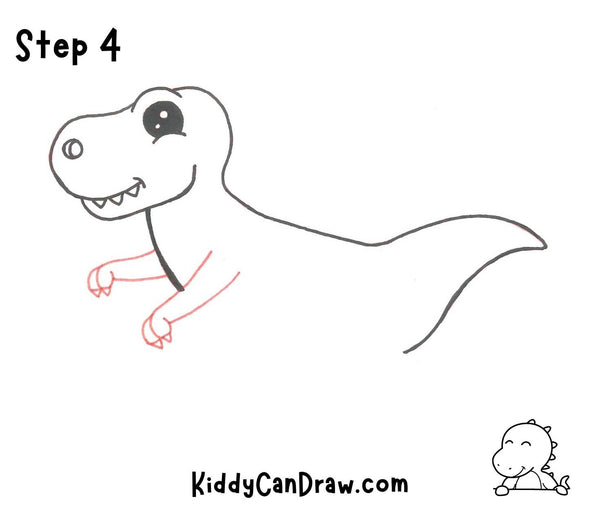 How to draw a T-Rex Step 4