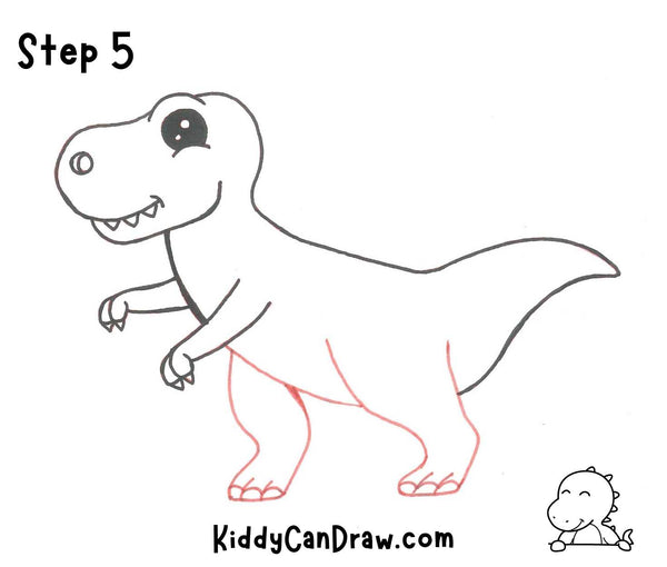 How to draw a T-Rex Step 5