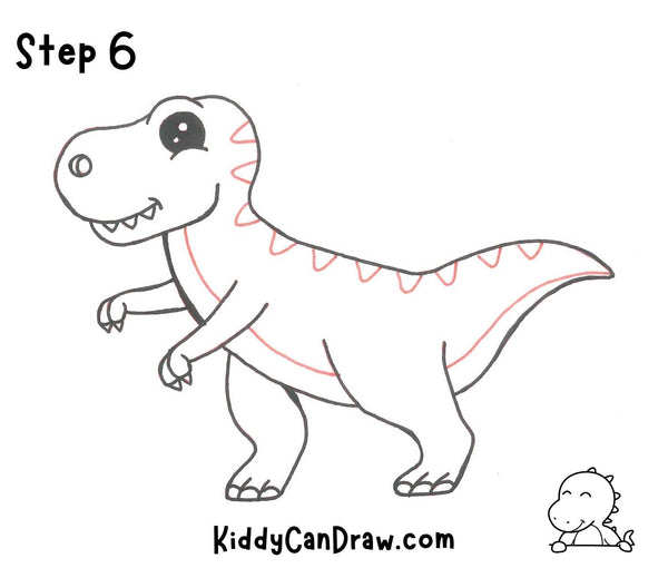 How to draw a T-Rex Step 6