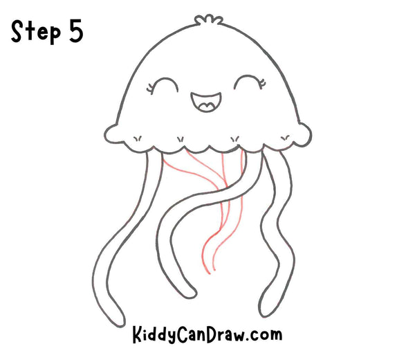 How to draw a Jellyfish step 5